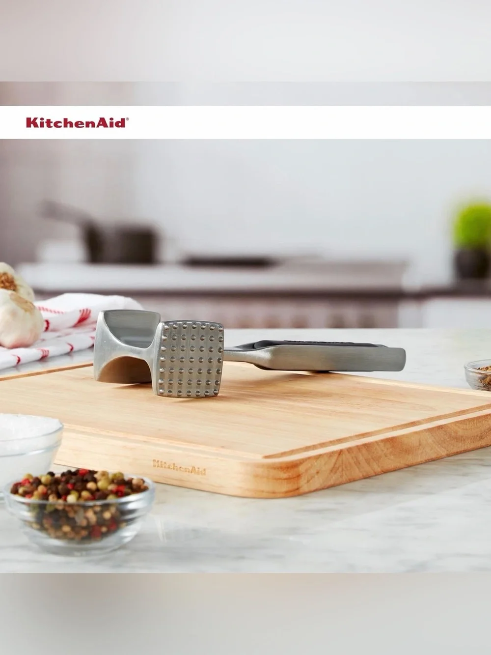 KitchenAid Black and Stainless Steel Dual Oversized Heads Meat Tenderizer. NWT
